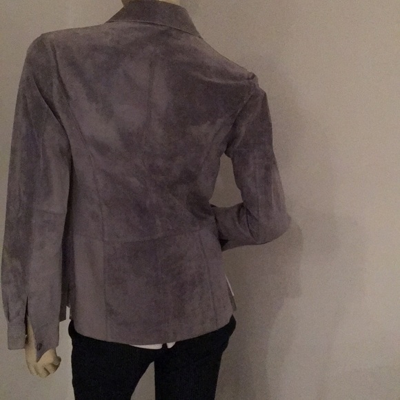 Light grey suede collared button up shirt jacket size xs - Picture 6 of 8